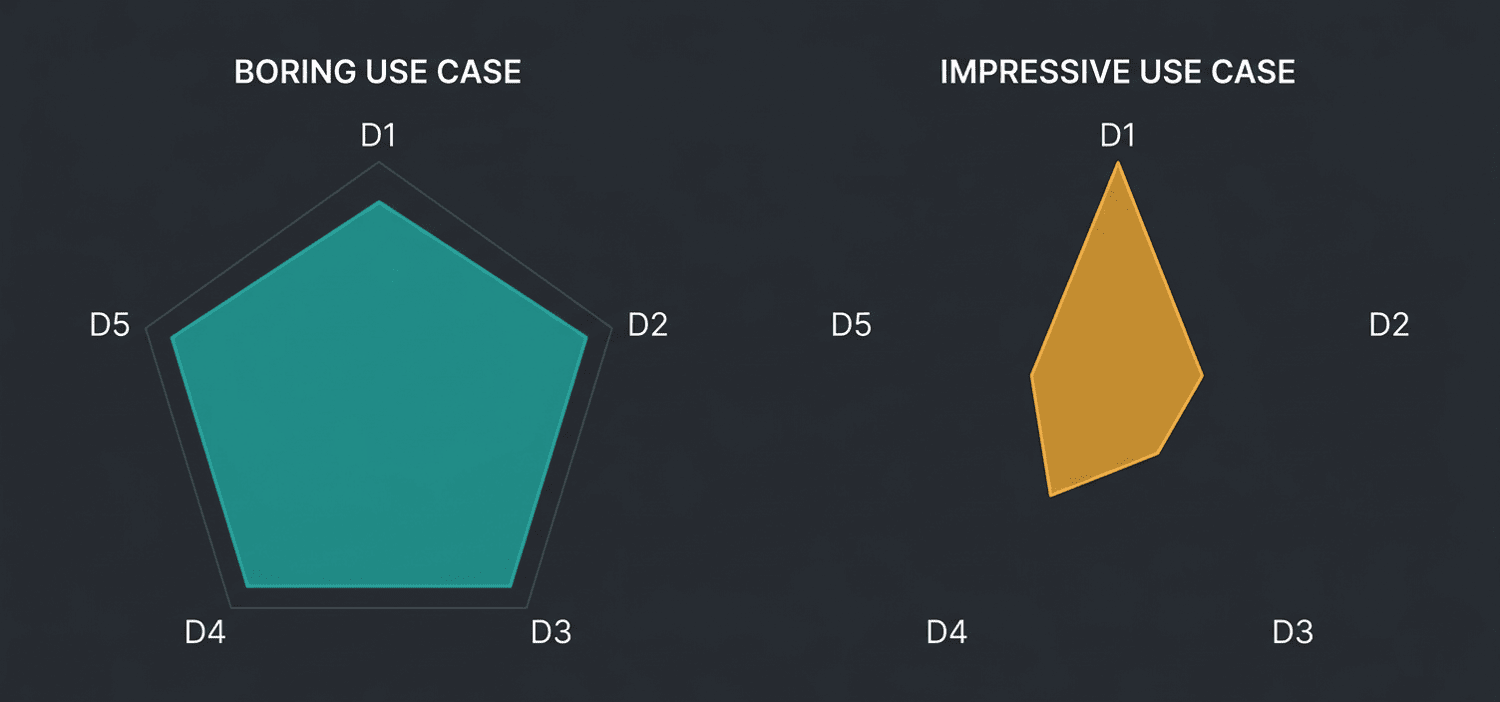 Boring vs. Impressive Use Case — The Full Comparison